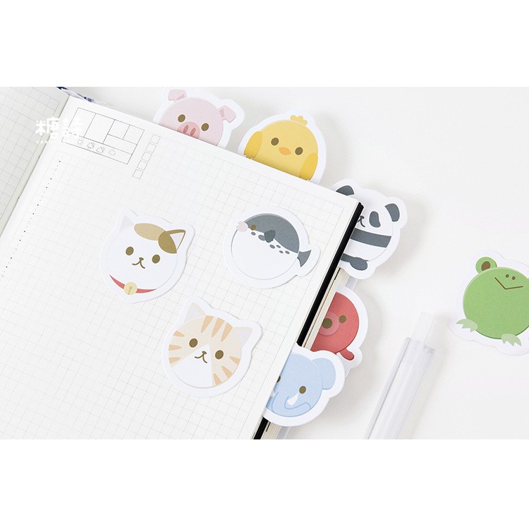 Hộp 45 miếng sticker mẫu động vật tròn