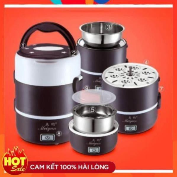 [Loại 1 Tốt Nhất] Hộp cơm giữ nhiệt hâm nóng 3 tầng inox - Cặp lồng giữ nhiệt 3 tầng - Gia Dụng Thông Minh