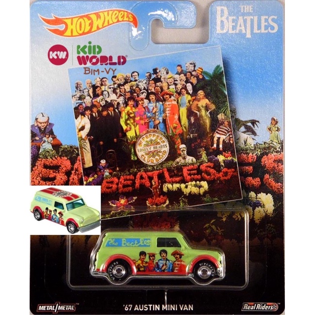 Xe mô hình Hot Wheels Pop Culture Series The Beetles '67 Austin Mini Van DWH31, bánh cao su.