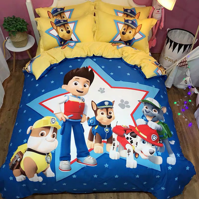Bộ Chăn Ga Gối Cotton TiNa 3D LIDACO - Chú Chó Cứu Hộ