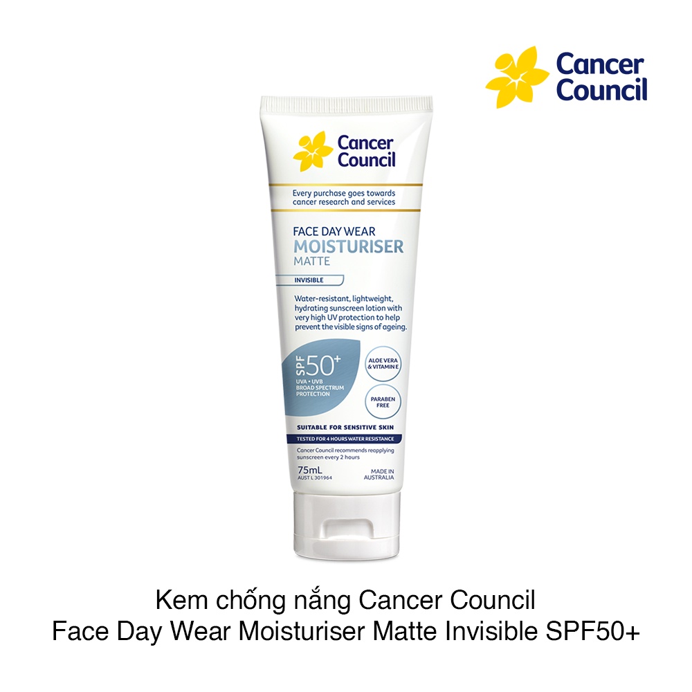 Kem chống nắng Cancer Council SPF50+ UVA-UVB