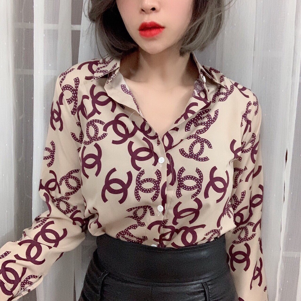 Áo sơ mi lụa hình siêu hot
