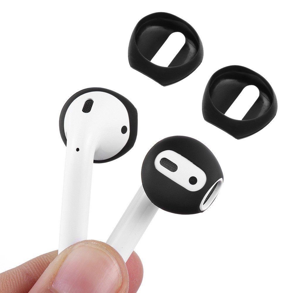 Set 2 vỏ bảo vệ tai nghe bằng silicon mềm siêu mỏng chống trượt thích hợp cho Airpods 1 2