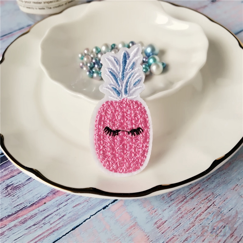 1 Miếng Dán Ủi Quần Áo Hình Quả Dứa / Lông Vũ / Cây Xương Rồng