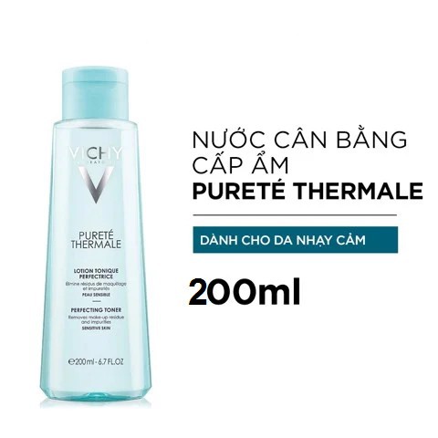 [CHÍNH HÃNG] Nước cân bằng cấp ẩm cho da nhạy cảm Vichy Pureté Thermale 200ml