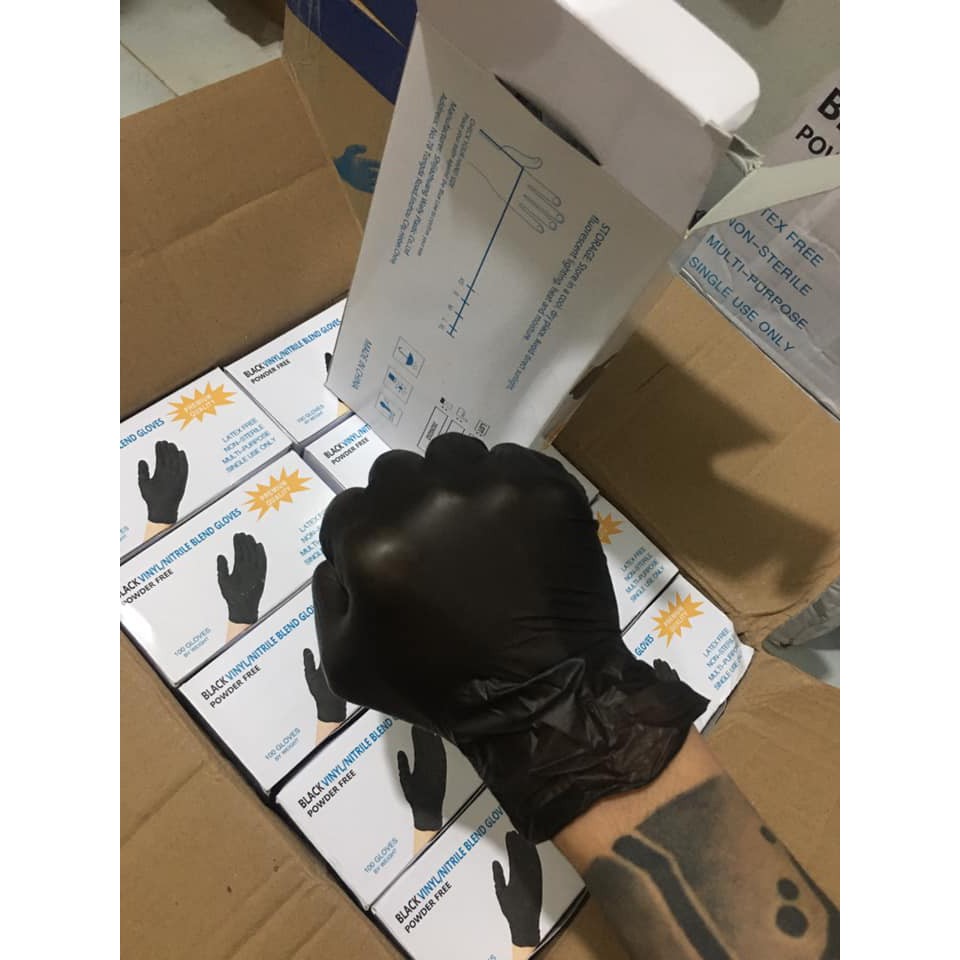 Găng Tay Đen Không Bột Hộp 100 Chiếc Giá 130-150k/hộp | BigBuy360 - bigbuy360.vn