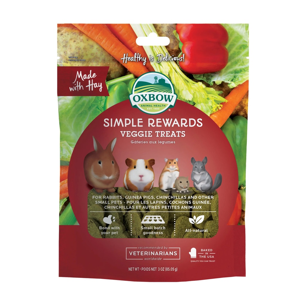 VEGGIE TREATS OXBOW Túi Nguyên  Bánh cỏ mài răng Dinh Dưỡng cho THỎ BỌ SÓC CHINCHILLA