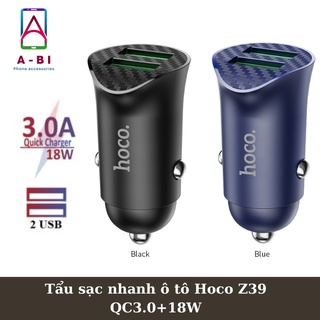 Tẩu sạc xe hơi 2 usb hoco z39 dòng sạc nhanh qc3.0 18w chính hãng