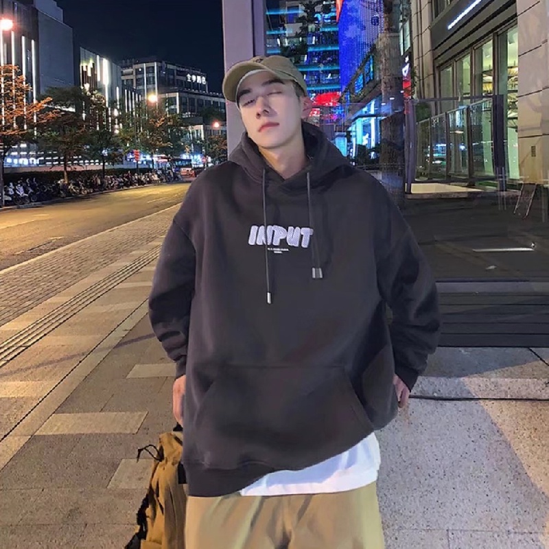 Áo hoodie Thể Thao Dáng Rộng Thoải Mái In Chữ Phong Cách Hong Kong Thời Trang Mùa Đông Cho Nam Cỡ Lớn M-5XL