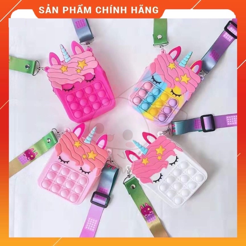 Pop It Con kỳ lân Túi đeo Đẩy Đồ Chơi Nhấn Bong Bóng Silicon Xả Stress Nhiều Màu Sắc Độc Đáo 2021 Giảm Căng Thẳng Nhiều Hình Dạng