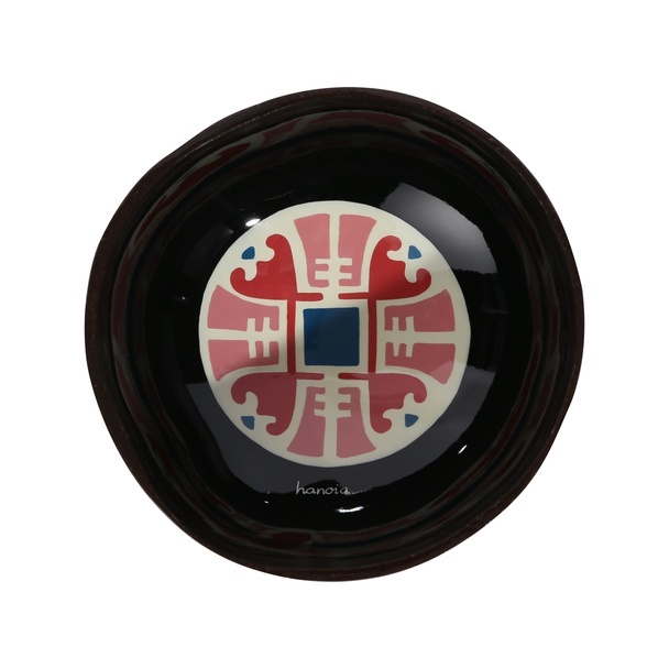 Bát dừa sơn mài họa tiết hoa Hanoia