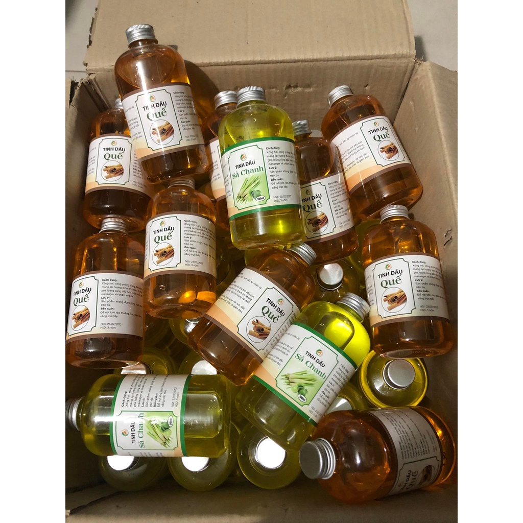Tinh dầu sả chanh, quế nguyên chất mùi thơm dễ chịu chai 500ml