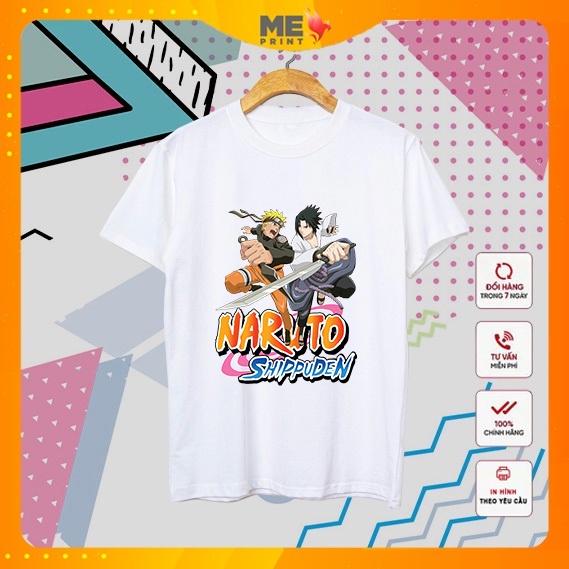 Áo Naruto Chibi mẫu đẹp cotton 35%, áo thun anime in theo yêu cầu phù hợp thời trang GenZ - Printme Shop 9 đến 87 kg