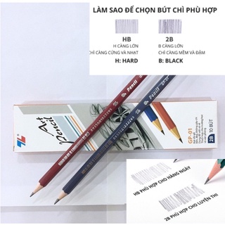 Hộp 10 bút chì gỗ thiên long gp-04 , gp-01 - bút chì 2b, hb