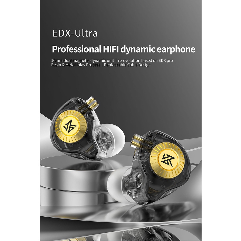 Tai nghe nhét tai KZ EDX Ultra âm thanh bass hifi chống ồn tích hợp/ không có micro tiện lợi