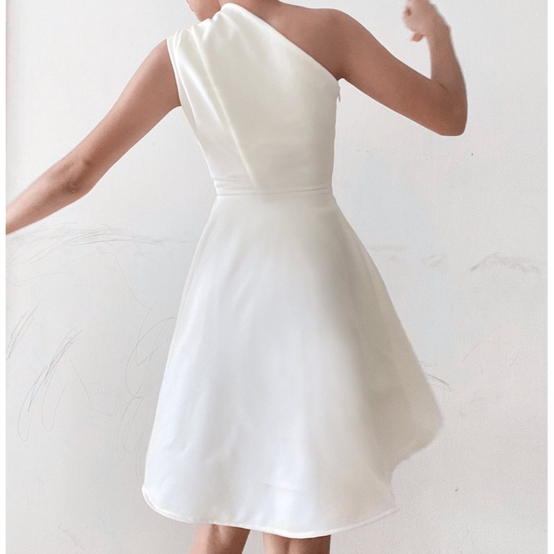 Đầm xòe TIEUDESIGN xoắn nơ vai