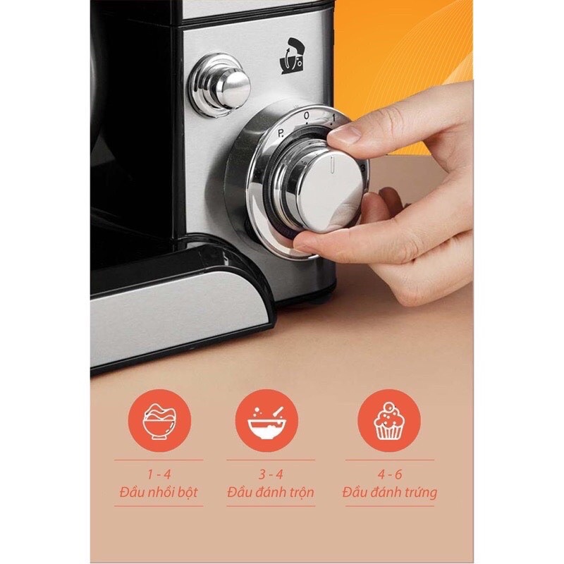 Máy Nhồi Bột Kiêm Đánh Trứng Đa Năng UNIE EM2,  Dung Tích 5L