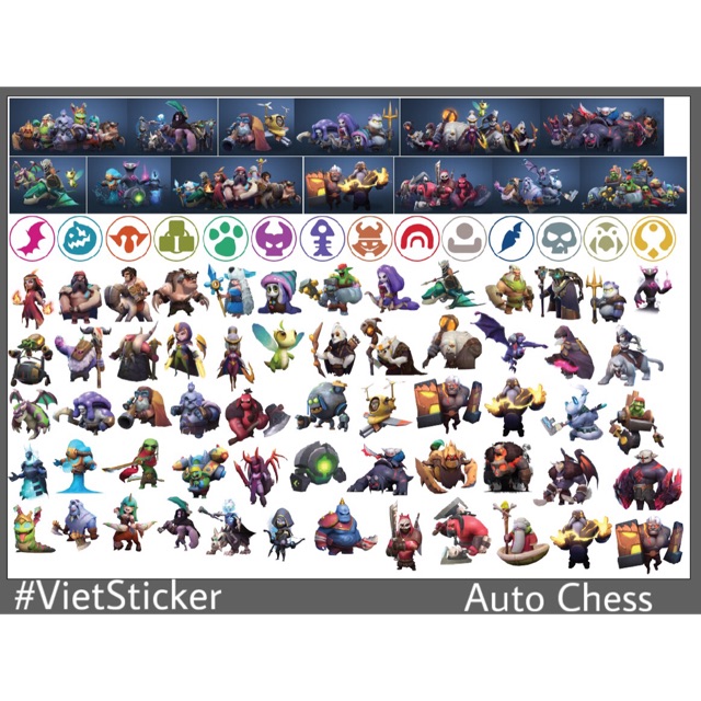 Sticker/Hình dán Game Auto Chess