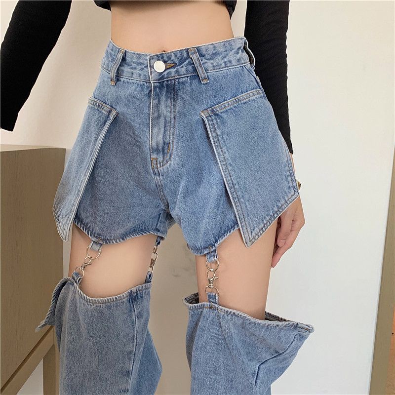 QUẦN JEAN 2 MẢNH SUÔNG PHỐI DÂY XÍCH ULZZANG