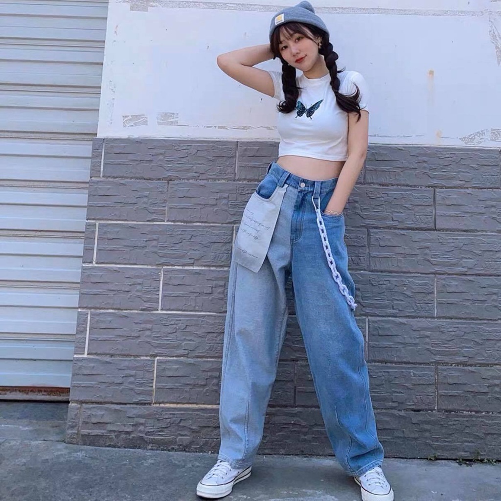 Áo croptop nữ trắng đen tay ngắn ôm body tôn dáng in hình bướm SIB009