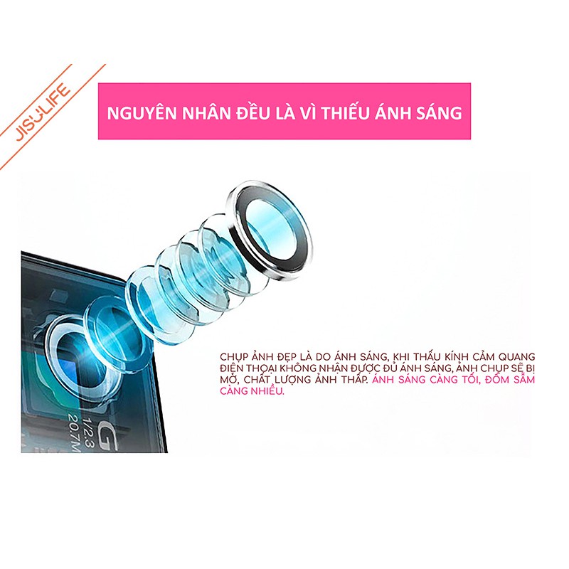Đèn Led Selfie chính hãng JisuLife,thiết kế bắt mắt, hỗ trợ ánh sáng trong mọi điều kiện, giúp việc chụp ảnh dễ dàng | BigBuy360 - bigbuy360.vn