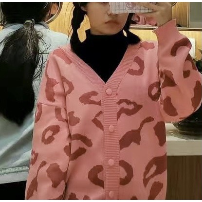 Áo Len Cardigan nữ Hàn Quốc màu hồng nữ tính form rộng cổ chữ v phong cách cá tính thời trang GileShop M63HD