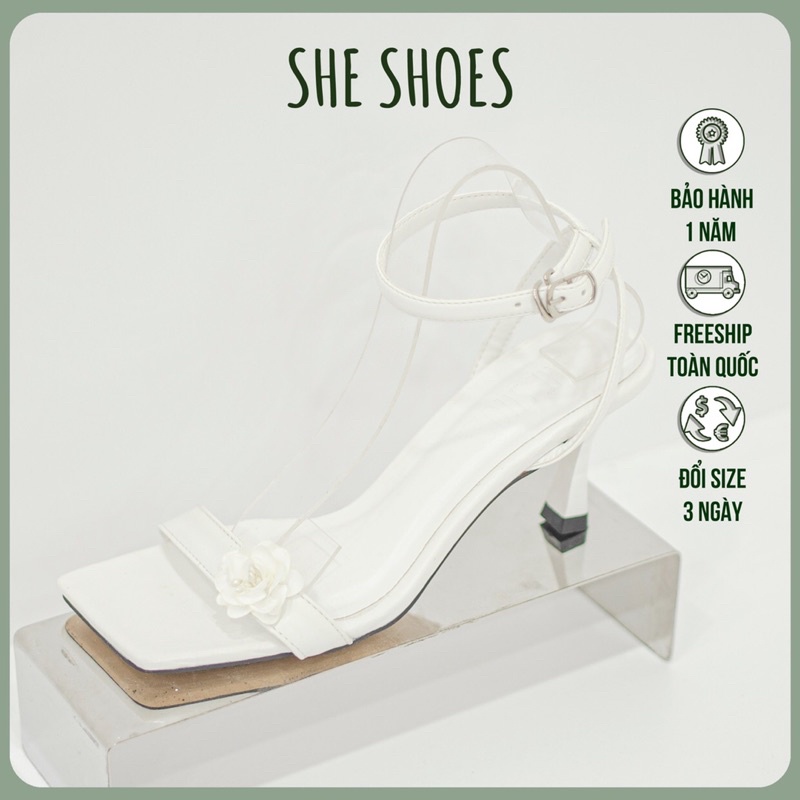 Sandal giày cưới trắng đính hoa cao cấp (NEW ARRIVAL)