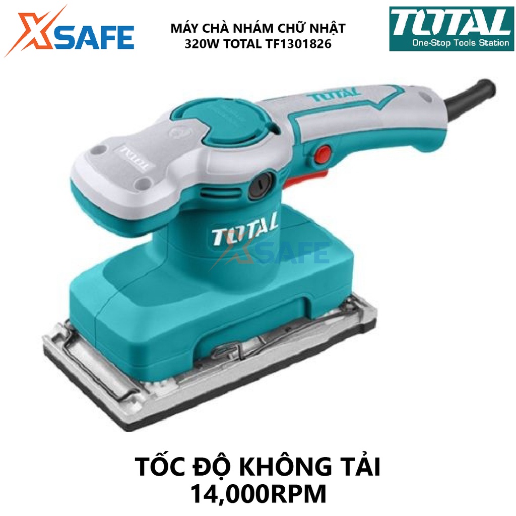 Máy chà nhám chữ nhật TOTAL TF1301826 Chà nhám 220V-240V/50-60Hz, công suất 320W, 14,000rpm, 93mm x 185m