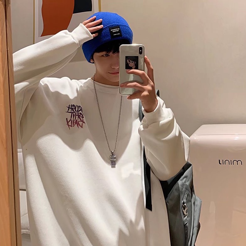 Áo sweater cổ lọ không tay in chữ phong cách Hàn Quốc plus size cho cặp đôi