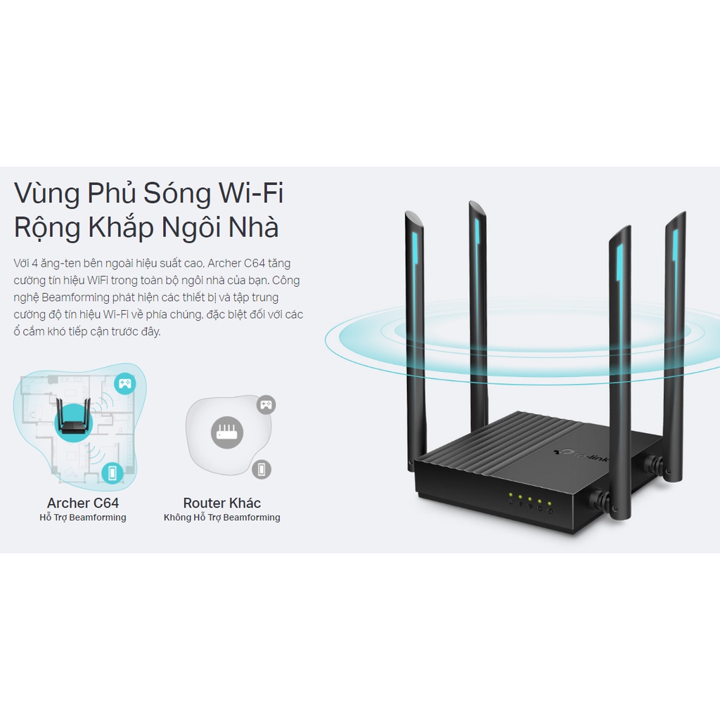 Bộ phát Wifi Tp-link Archer C64 (AC1200)