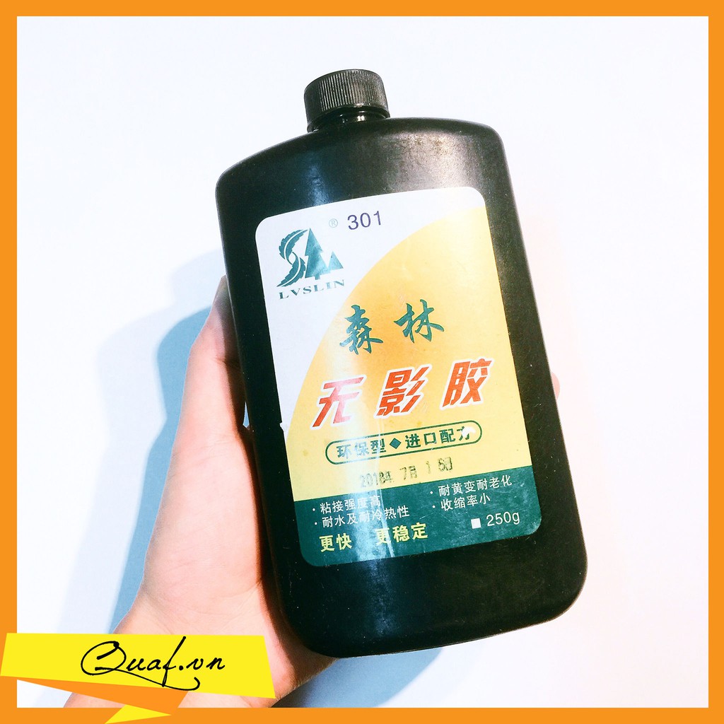 [250ml] Keo UV Dán Pha Lê, Cường Lực, Thủy Tinh, Kính, Mika Trong Suốt