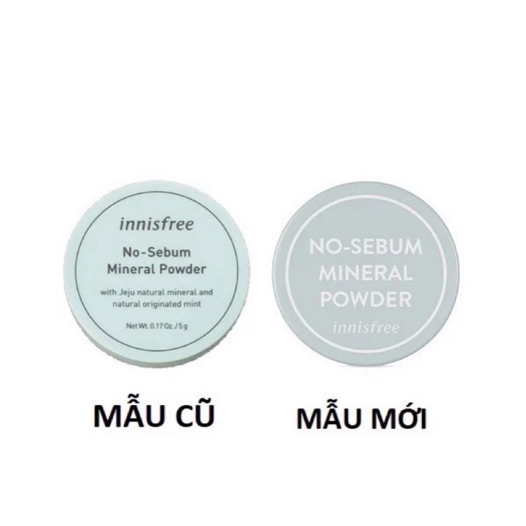 Phấn Phủ Bột Kiềm Dầu Innisfree No Sebum Mineral Powder Ko Màu Mẫu Mới