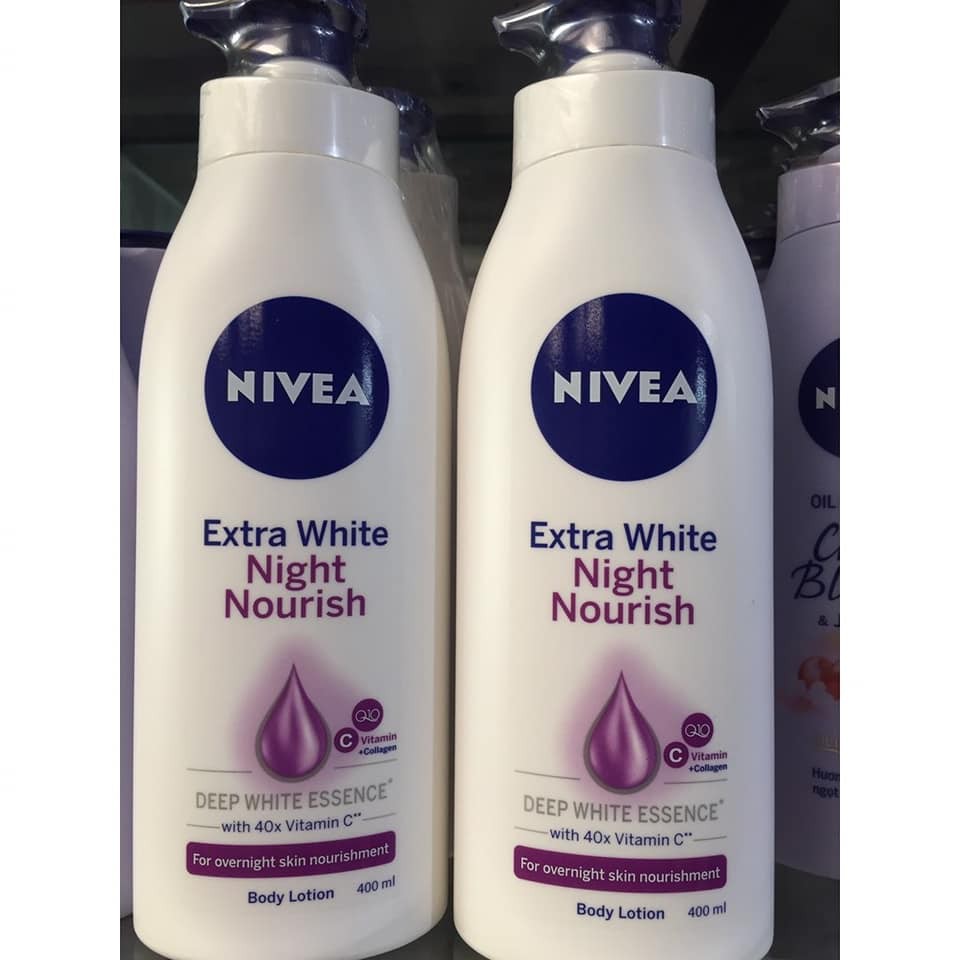 Sữa Dưỡng Thể Dưỡng Trắng Da Ban Đêm Nivea Extra White Night Nourish Body Lotion 400ml - Tím - 88126