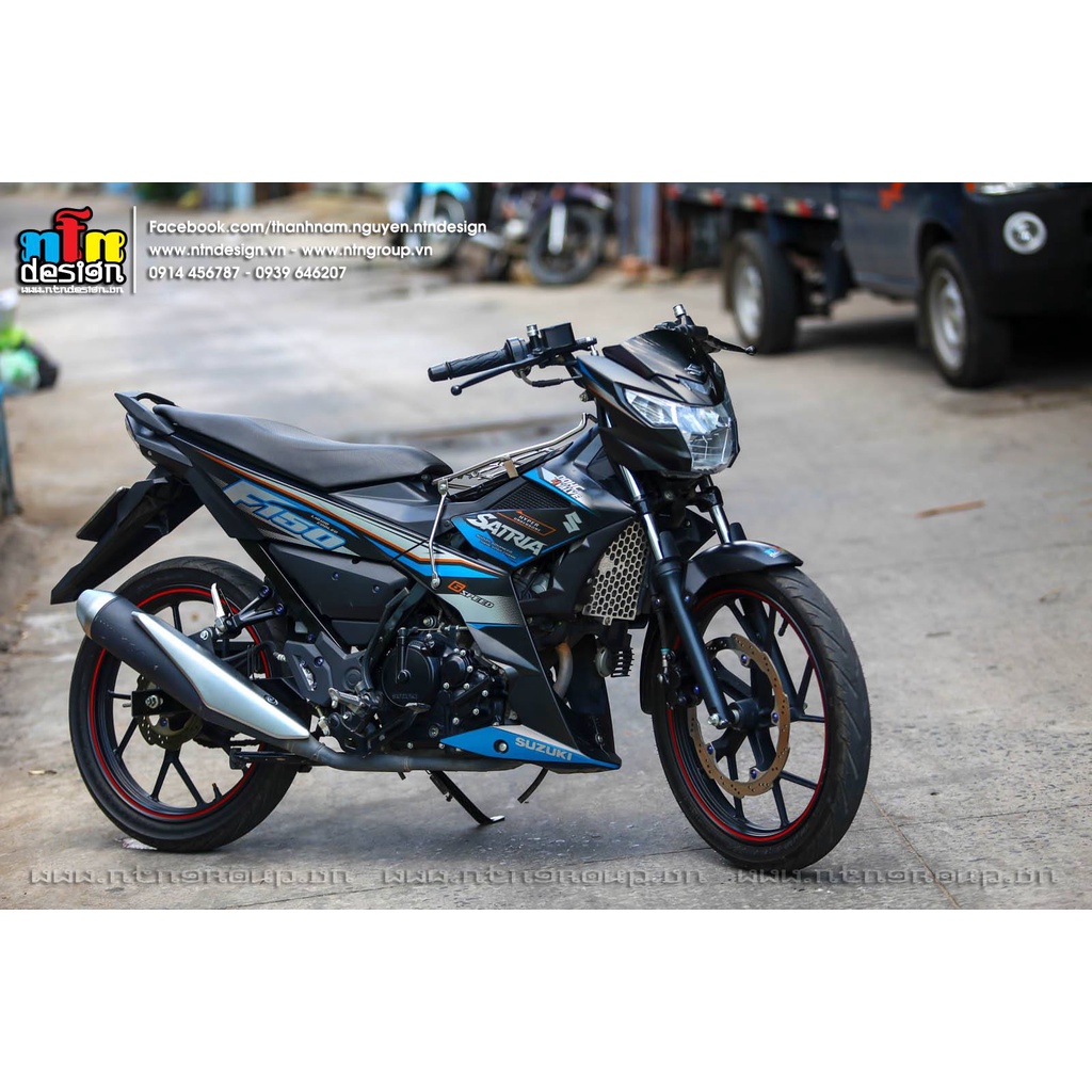 Tem Rời Dán Xe Raider FI Mẫu Đen Xám Xanh Cực Chất, Hàng 3 Lớp Chất Lượng Cao ,Team Decal