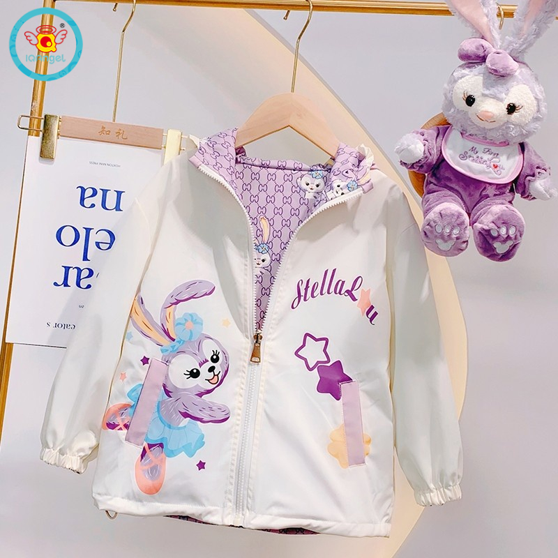 Áo khoác cardigan IQ ANGEL họa tiết StellaLou hai mặt cỡ lớn thời trang xuân thu cho bé gái