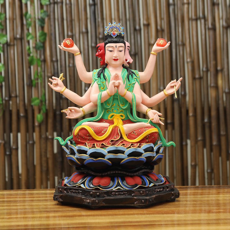 Tượng Domu Yuanjun 12 inch 16 Doumu Xingjun Yuanming Taoma Đền thờ Phật gia dụng bằng nhựa thông