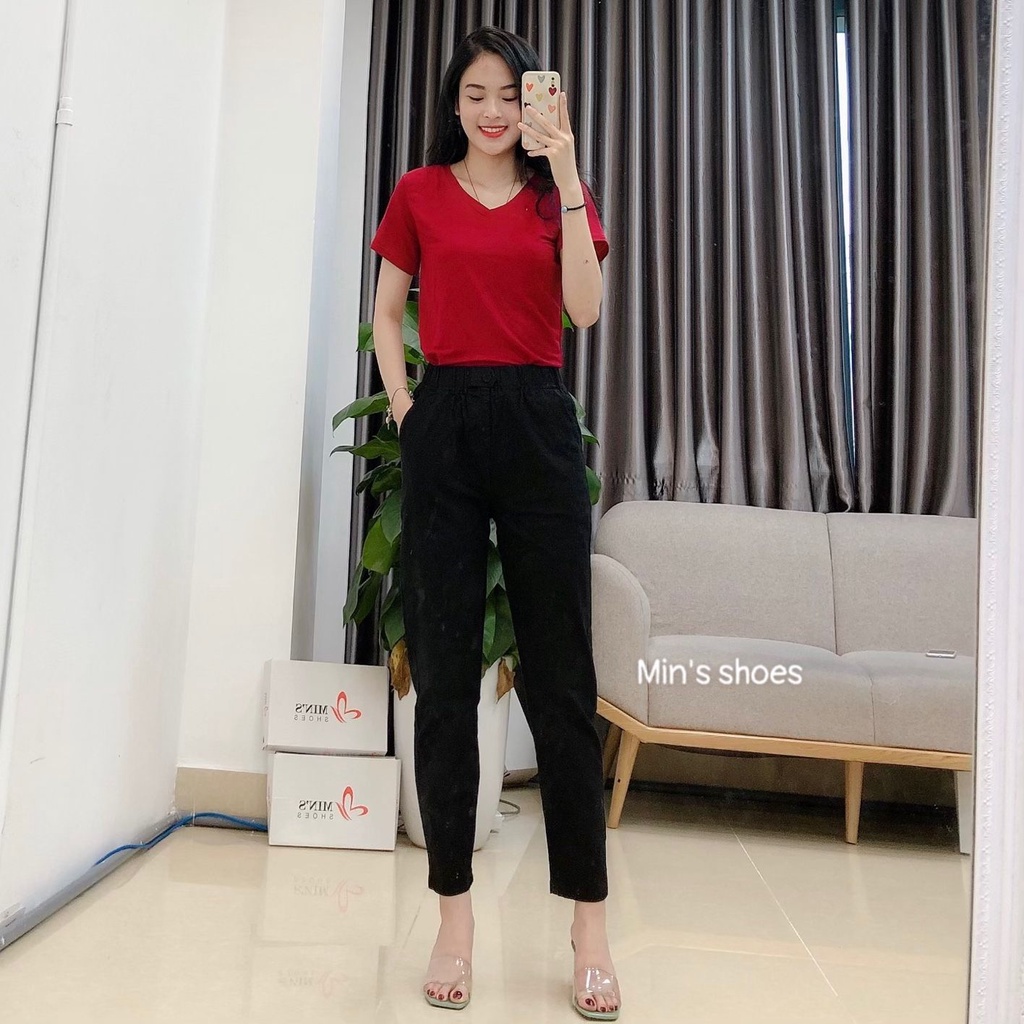 Min's Shoes - Quần baggy thô chun cúc Quần 108