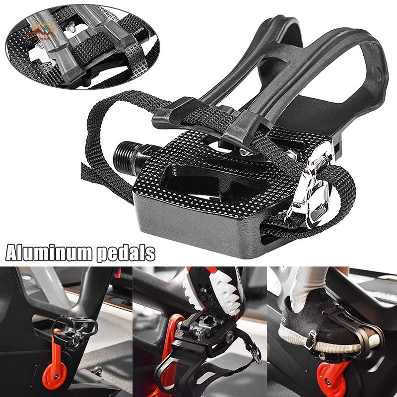 CSC Exercise Bike Pedals Pedal for Clipless Toe Cage and Strap for Shoes Indoor Cycling Heavy Duty 9/16 Inch Thread @VN