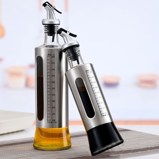 Chai đựng dầu ăn, Chai rót nước mắm thủy tinh bọc inox cao cấp dành cho nhà bếp