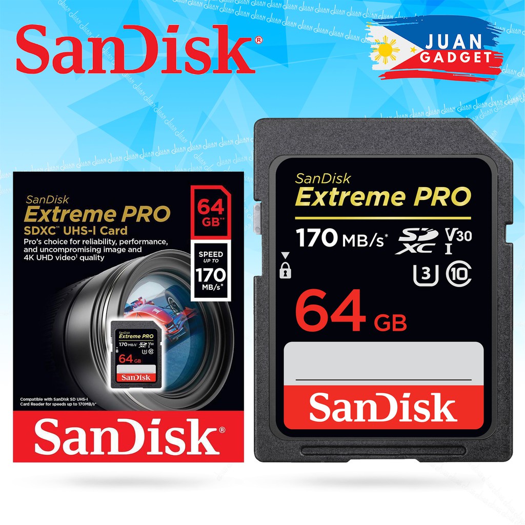 Thẻ Nhớ Sandisk Extreme Pro 64GB UHS-I 170MB / s V30 C10 Sdsdxy-064G | Jg Superstore