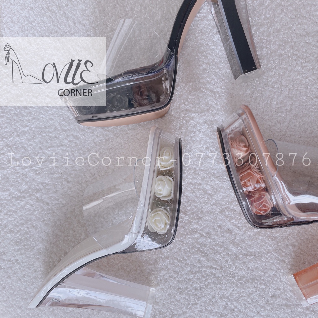GUỐC CAO GÓT LOVIIECORNER - DÉP GUỐC QUAI TRONG ĐẾ ĐÚP CHỐNG MỎI 12 PHÂN THỜI TRANG D191279 D220730
