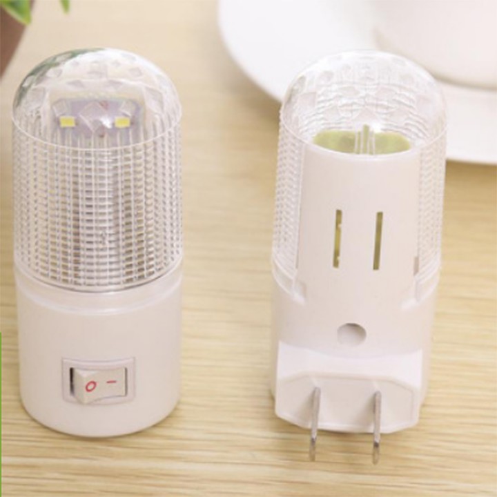 Đèn ngủ LED cầu thang plug in có công tắc tắt bật ánh sáng trắng công suất 3W