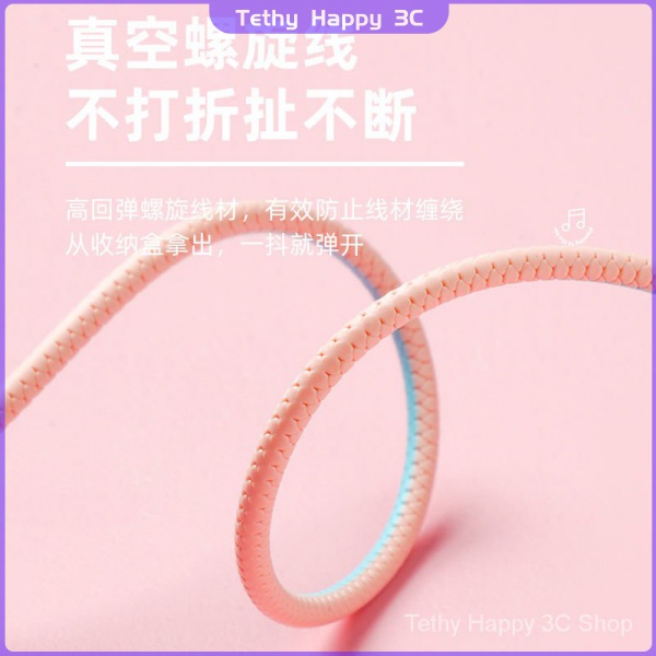 Tai nghe nhét tai có dây âm siêu trầm thiết kế màu macaron có/ không hộp đựng cho Apple OPPO Huawei Vivo Xiaomi