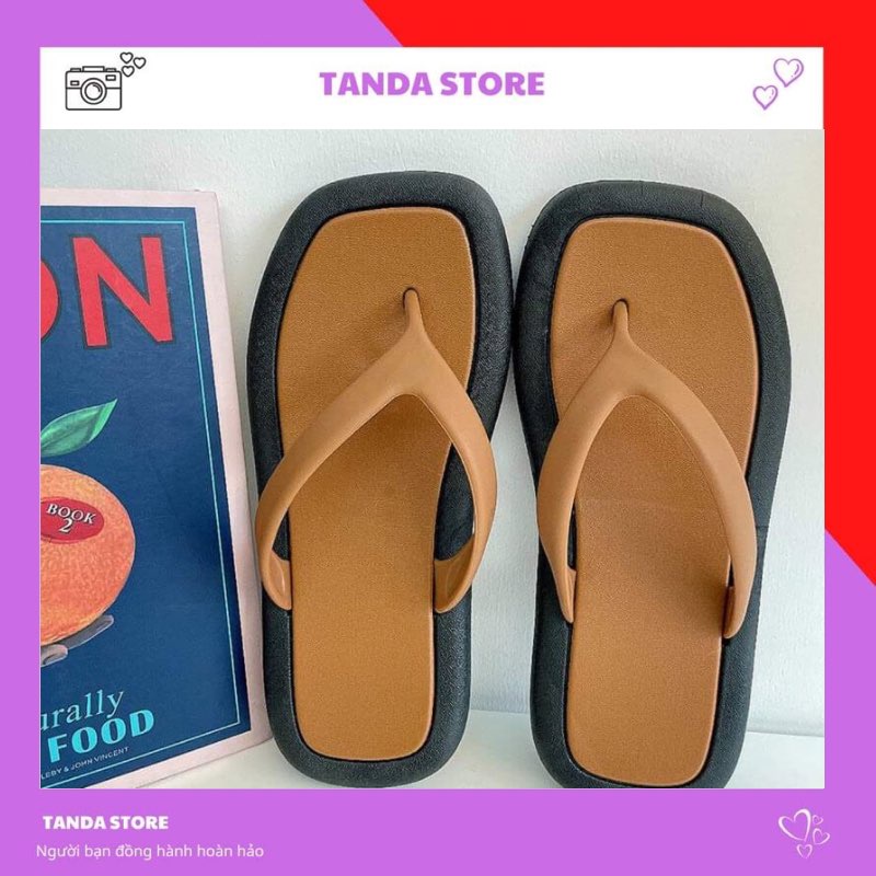 Dép xỏ ngón nữ sandal quai chéo đi biển đi học TANDA XN002