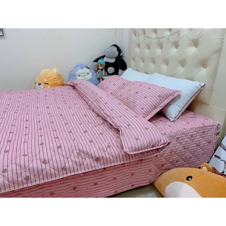 Vỏ chăn lồng ruột trần bông cao cấp mẫu Kẻ Tim Hồng dùng làm chăn hè, chăn thu đông có khóa kéo kích thước 1m8x2m