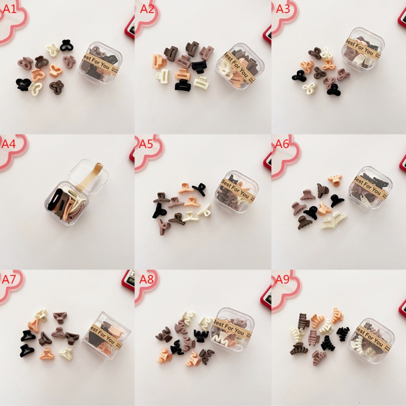 Set 10 Kẹp Tóc Mini Màu Trà Sữa Dễ Thương Cho Bé Gái
