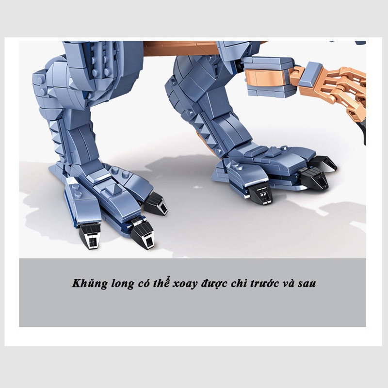 Đồ chơi Lắp Ráp Khủng Long Bạo Chúa ăn thịt, Panlos 611008 Spinosaurus, Xếp hình thông minh