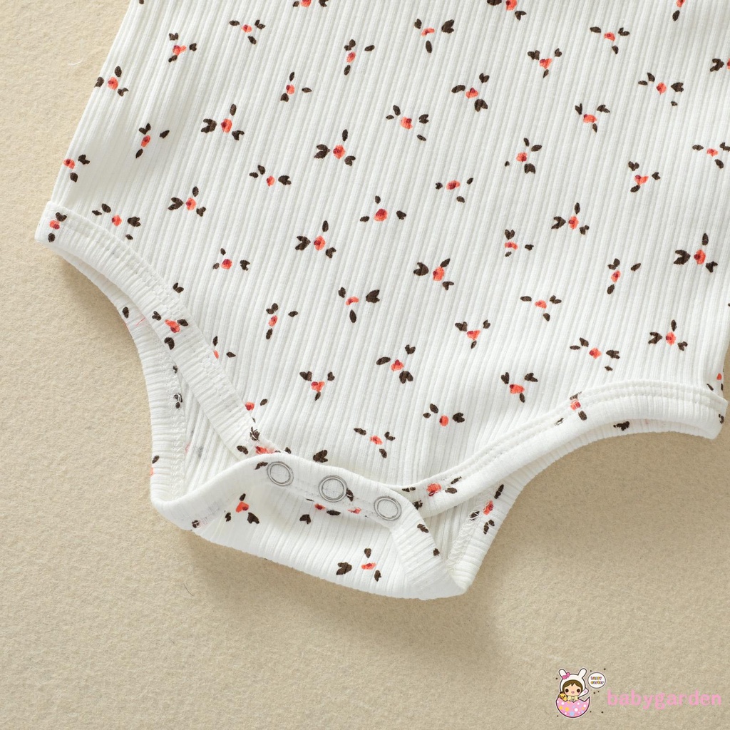 Áo Liền Quần Không Tay In Hoa Kèm Băng Đô Cho Bé Gái