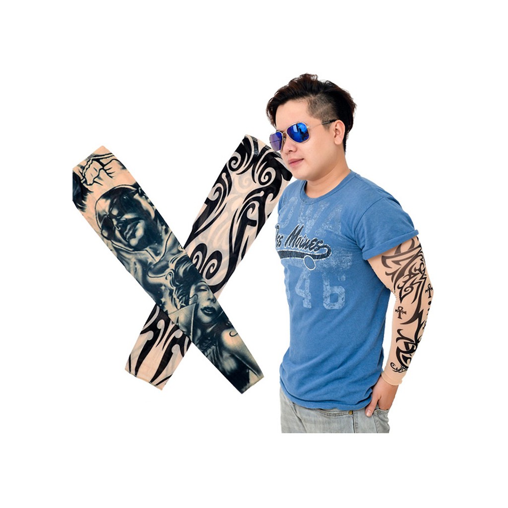 Găng Tay Hình Xăm Tattoo 3d (2 Găng Tay, Mẫu Ngẫu Nhiên)