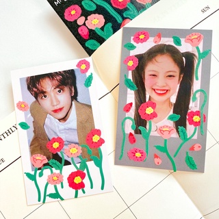 Tấm sticker hoa tulips decor toploader, trang trí